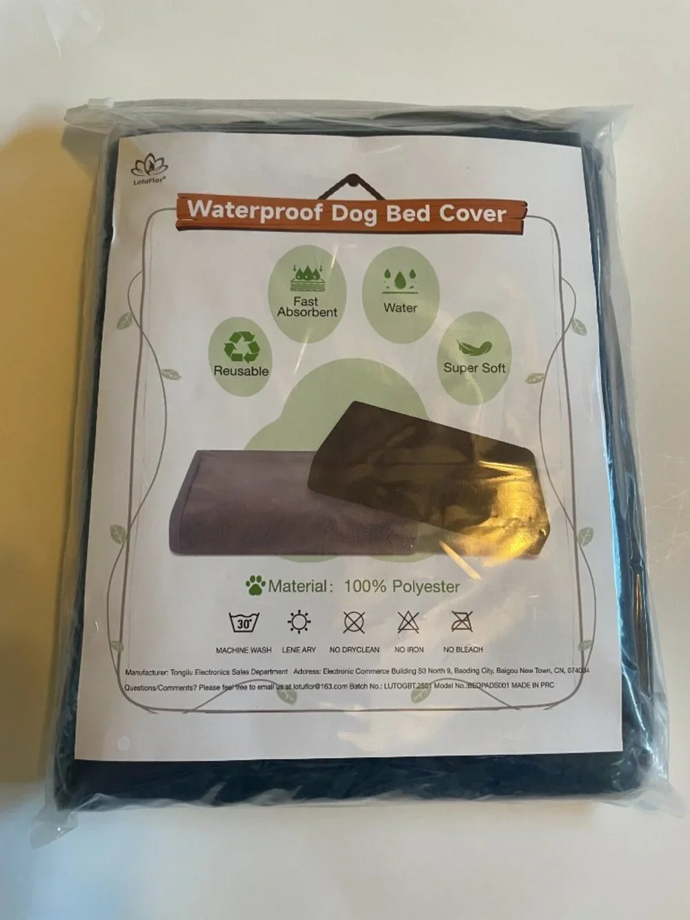 Dog Bed Covers Replacement Washable 100% Waterproof 2 Pack, 44